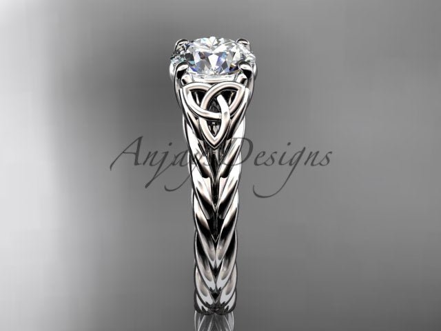 Celtic Engagement Ring 1.5 Carat Round Diamond Lab Created Twisted Rope Diamond Ring - AnjaysDesigns