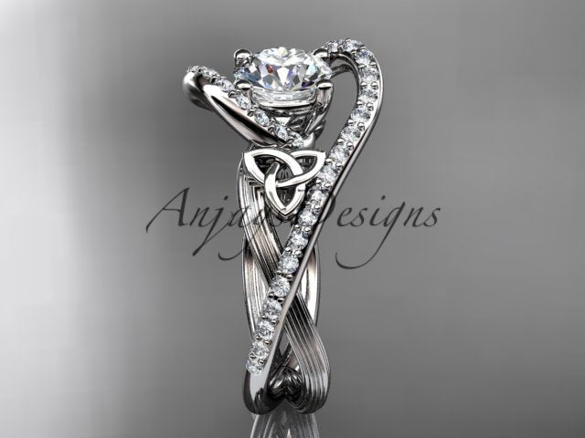 Celtic Engagement Ring Unique 1 Carat Lab Grown Diamond Irish Ring - AnjaysDesigns
