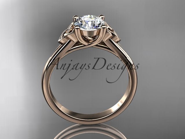 Celtic Diamond Engagement Ring 1 Carat Lab Grown Diamond Trinity Knot Ring Dainty Minimalist Ring - AnjaysDesigns