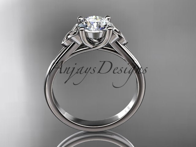 Celtic Diamond Engagement Ring 1 Carat Lab Grown Diamond Trinity Knot Ring Dainty Minimalist Ring - AnjaysDesigns