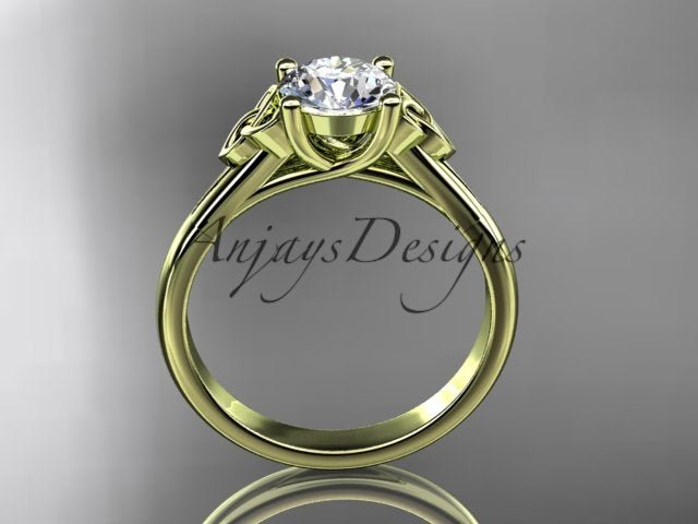 Celtic Diamond Engagement Ring 1 Carat Lab Grown Diamond Trinity Knot Ring Dainty Minimalist Ring - AnjaysDesigns