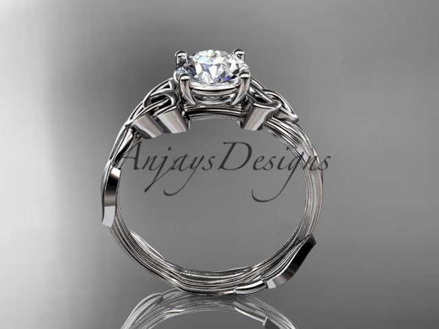Celtic Diamond Solitaire Wedding Ring 1 CT Lab Grown Diamond Celtic Knot Nature Inspired Engagement Ring