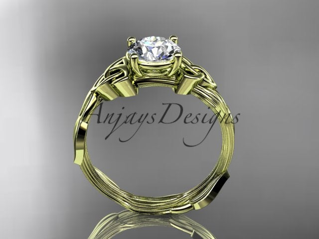 Celtic Diamond Solitaire Wedding Ring 1 CT Lab Grown Diamond Celtic Knot Nature Inspired Engagement Ring