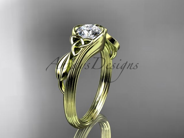 Nature Inspired Celtic Engagement Ring 1 Carat Lab Grown Diamond Ring Trinity Knot Ring IGI Certified