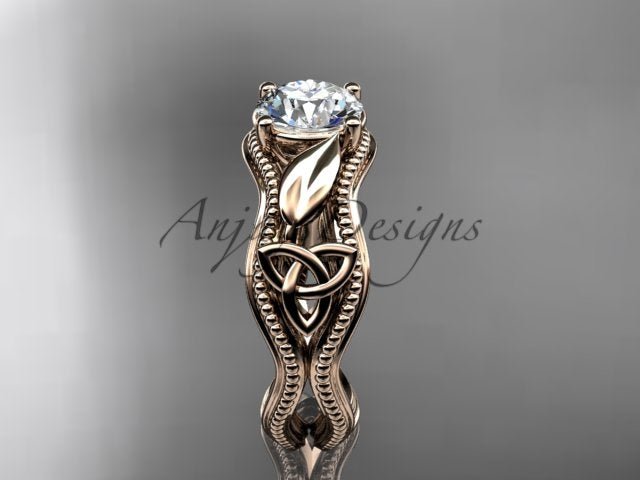Celtic Engagement Ring Diamond Trinity Knot Ring 1 Carat Lab Grown Engagement Ring - AnjaysDesigns