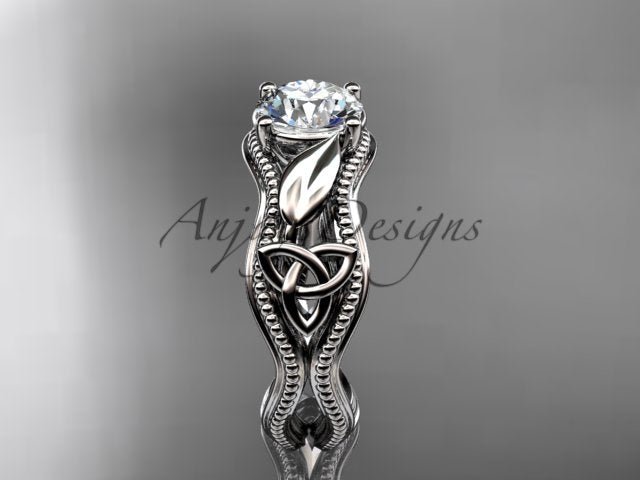 Celtic Engagement Ring Diamond Trinity Knot Ring 1 Carat Lab Grown Engagement Ring - AnjaysDesigns