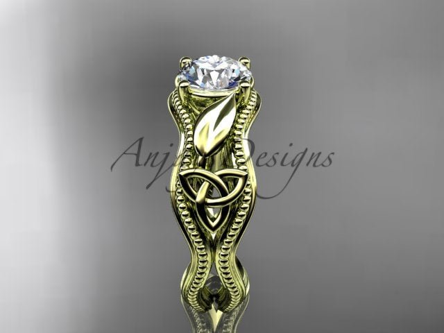 Celtic Engagement Ring Diamond Trinity Knot Ring 1 Carat Lab Grown Engagement Ring - AnjaysDesigns