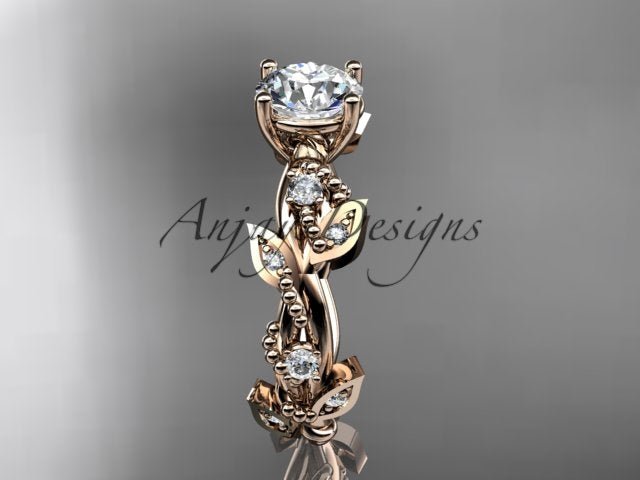 1 carat round brilliant lab grown diamond engagement ring in 14k rose gold