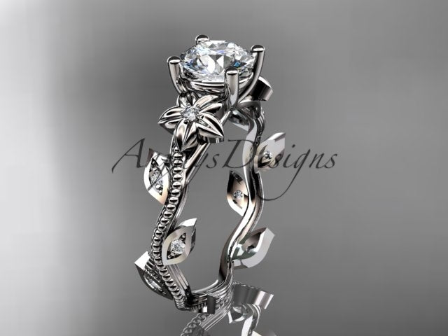 1 Carat Diamond Nature Inspired Flower Engagement Ring