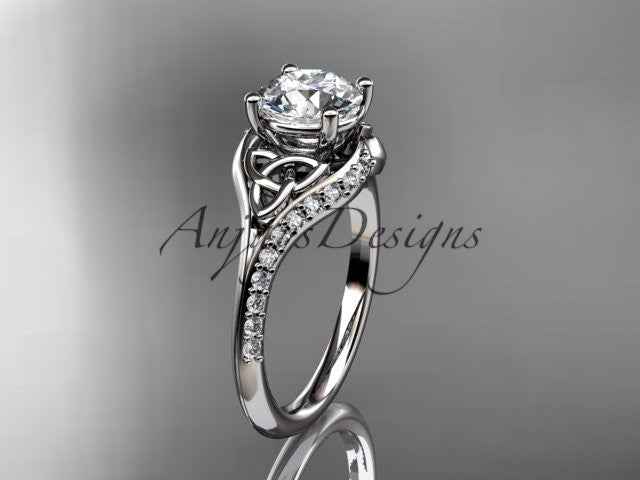 1 Carat Round Brilliant Lab Grown Diamond Celtic Engagement Ring Trinity Knot Symbol Ring - 14k white gold.jpg