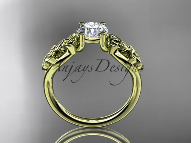 Celtic Engagement Ring 1 Carat Round D VS1 Lab Grown Diamond Solitaire Ring Trinity Knot Ring - AnjaysDesigns