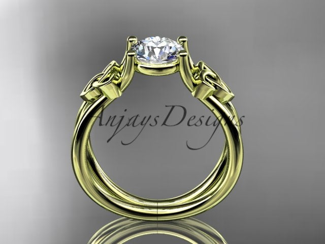Celtic Diamond Engagement Ring 1 Carat Round Cut D VS1 Engagement Ring Minimalist Ring