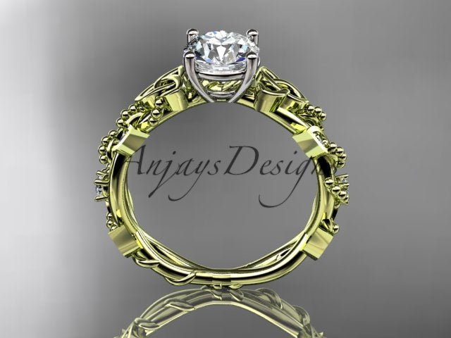 Celtic Trinity Knot Ring Nature Inspired Bridal 1 Carat Lab Grown Diamond Ring - AnjaysDesigns