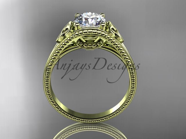 Celtic Diamond Engagement Ring 1 Carat Round Lab Grown Diamond Trinity Knot Ring Unique Solitaire Ring - AnjaysDesigns