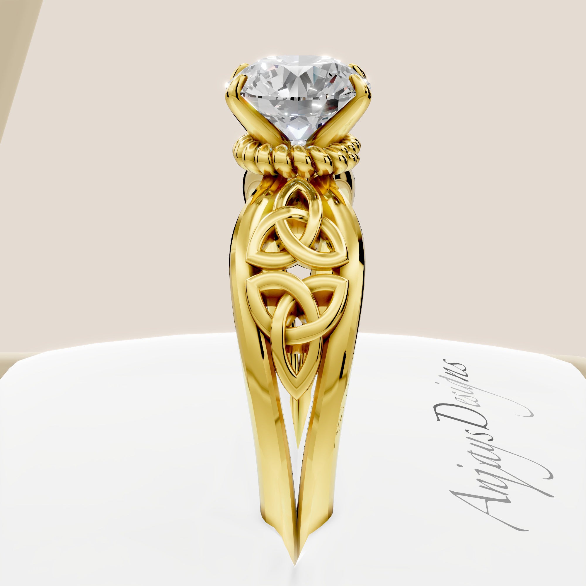 Celtic Diamond Engagement Ring 1 Carat Round Lab Grown Diamond