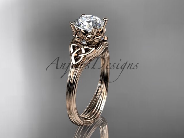 1 CT Lab Grown Diamond Celtic Engagement Ring Handmade Diamond Ring - AnjaysDesigns