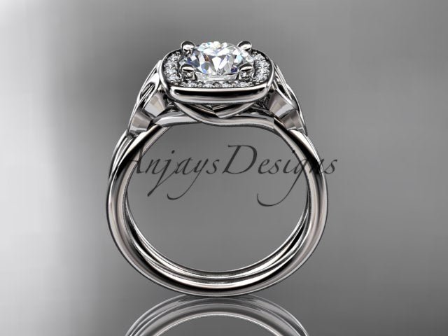 Irish Celtic Trinity Knot Engagement Ring 1 CT Lab Grown Diamond IGI Certified - AnjaysDesigns