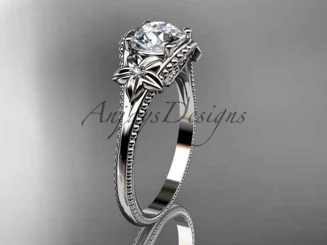 1 CT Lab Grown Diamond Engagement Ring Nature Inspired Ring Dainty