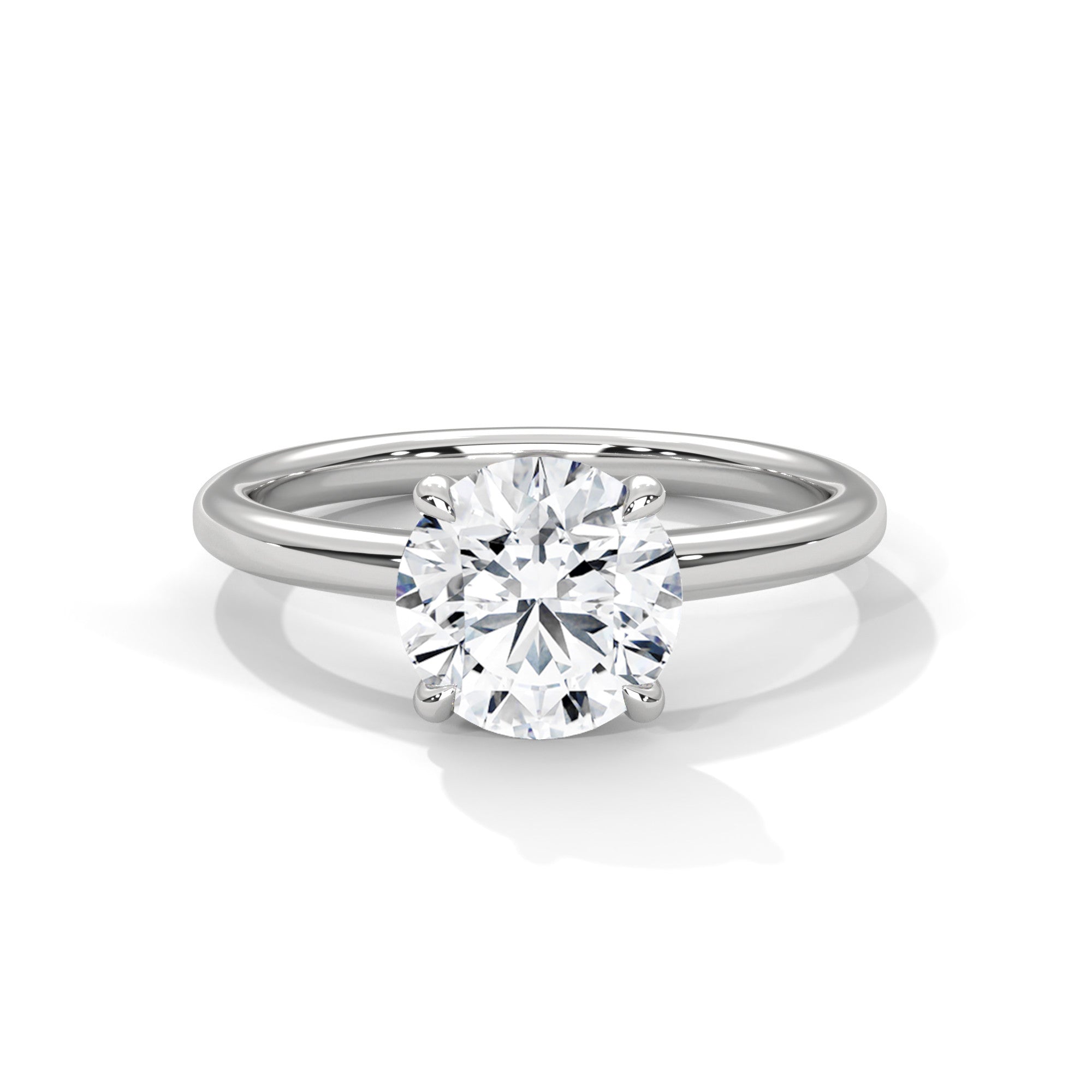 1 Carat Round Cut Lab Grown Diamond Solitaire Engagement Minimalist Ring 4 Prong Ring Thin Ring IGI Certified
