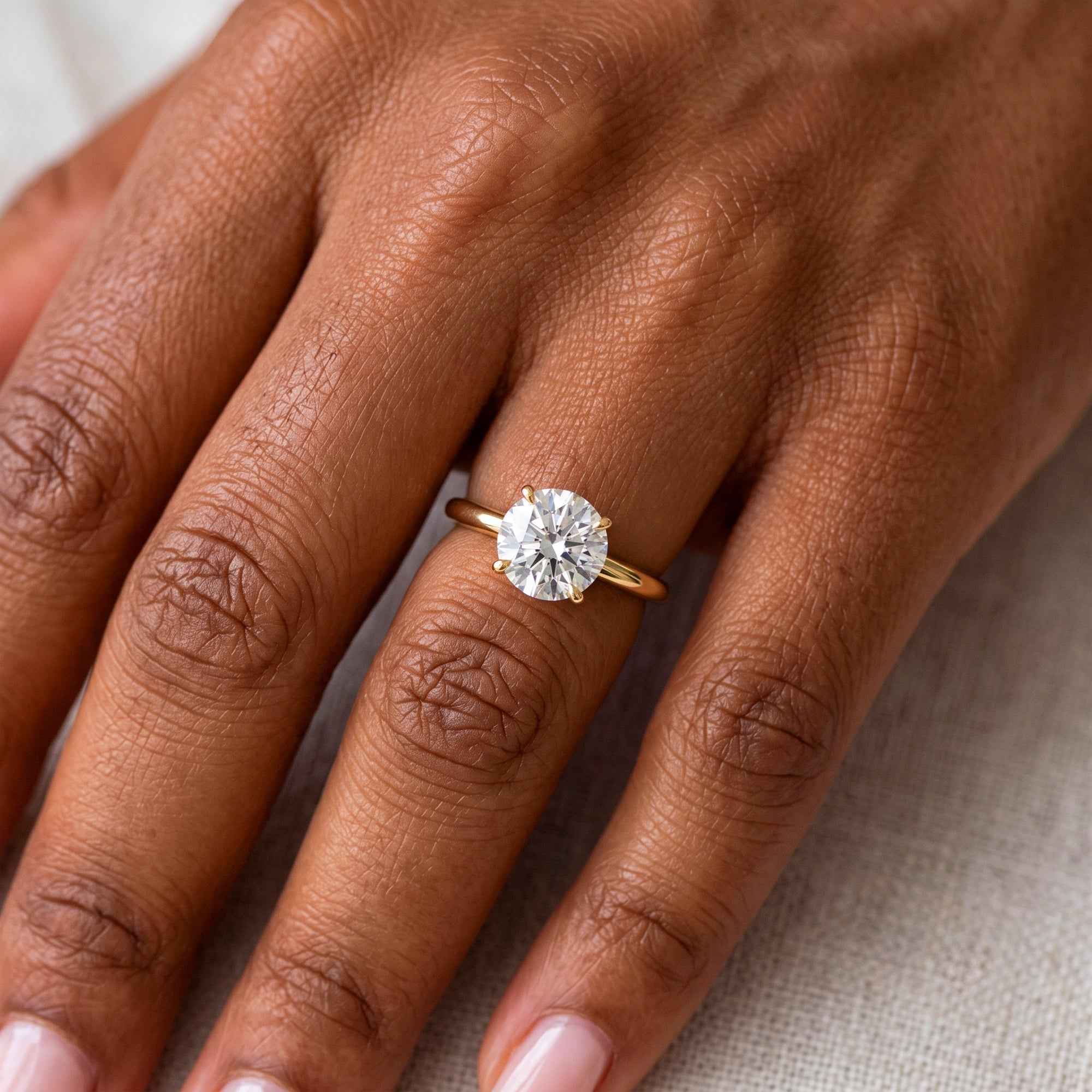 2 Carat Solitaire Engagement Ring Round Lab Grown Diamond Ring Minimalist IGI Certified 4 Prong