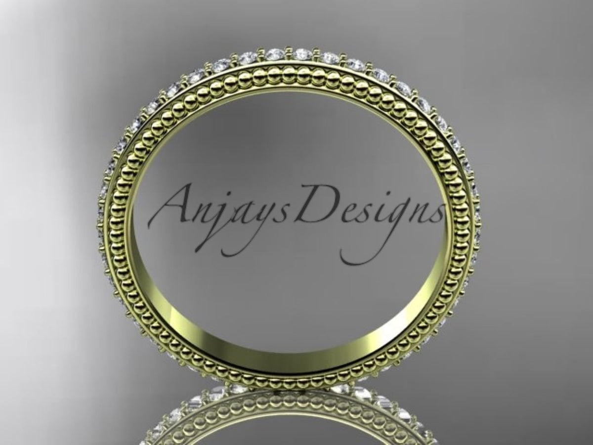 ADER86B rose gold diamond ring with milgrain detail