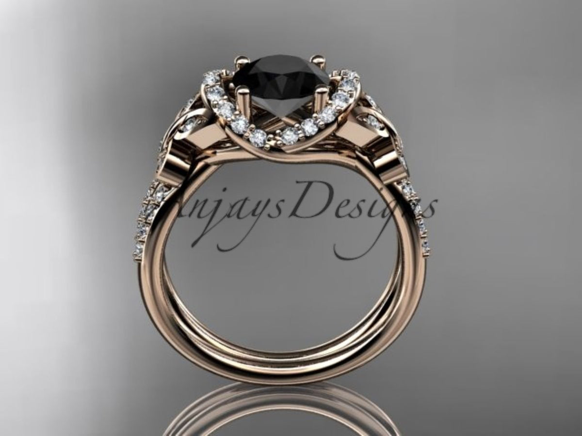 ADLR141 black diamond butterfly engagement ring product detail