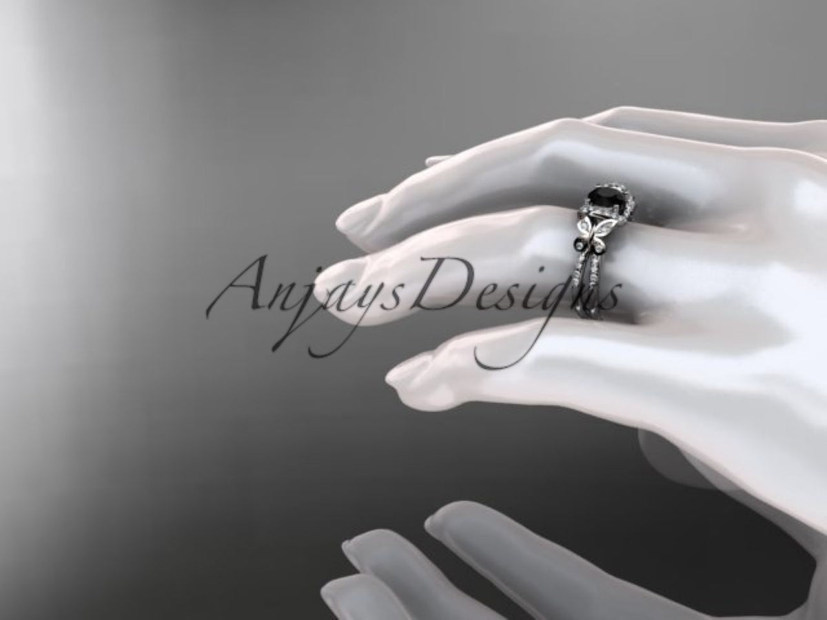 Lab-grown diamond accents along the white gold ring band