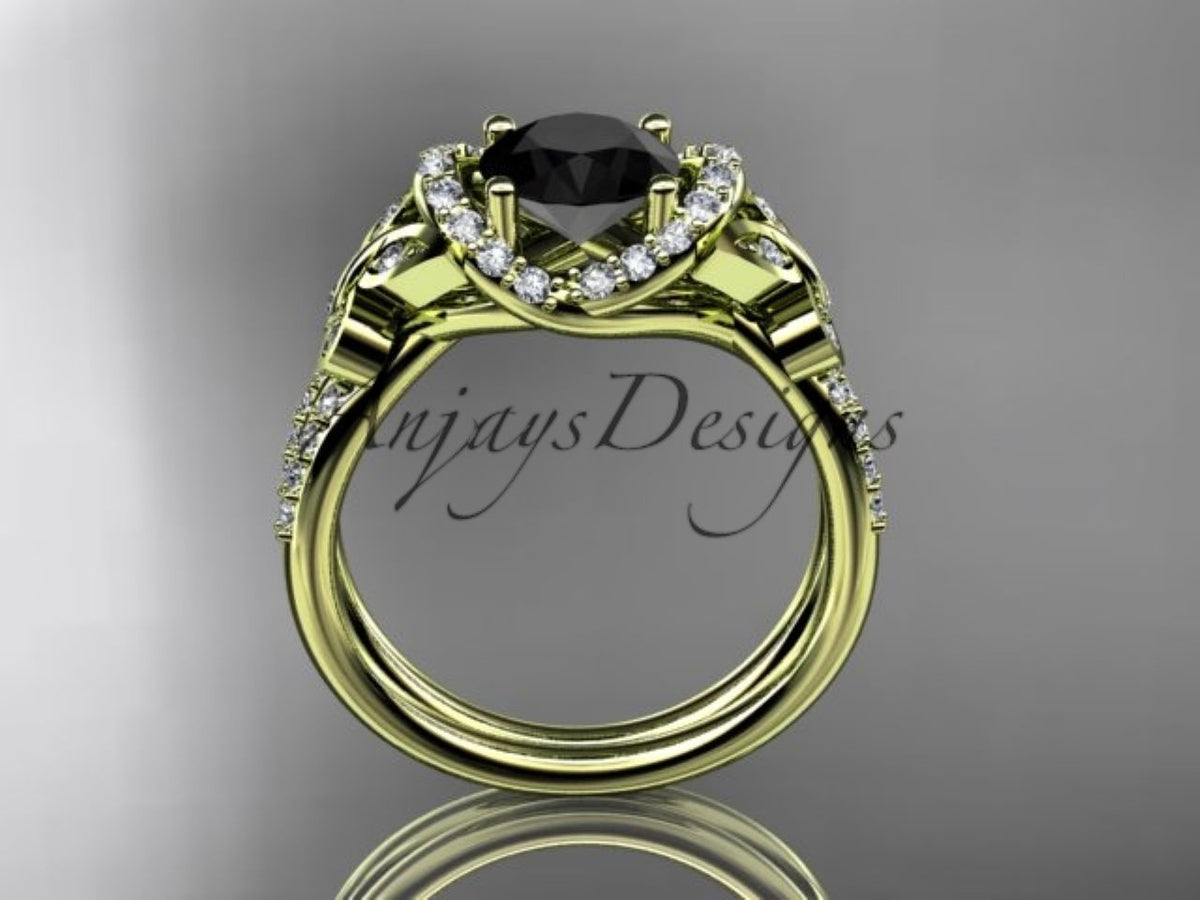 Sculpted butterfly motif on the ADLR141 engagement ring