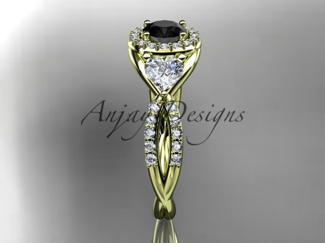 Rose gold engagement ring with crossover detailing and sparkling diamonds