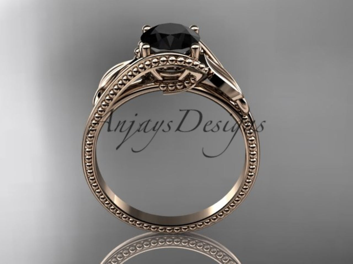 ADLR322 black diamond engagement ring product detail