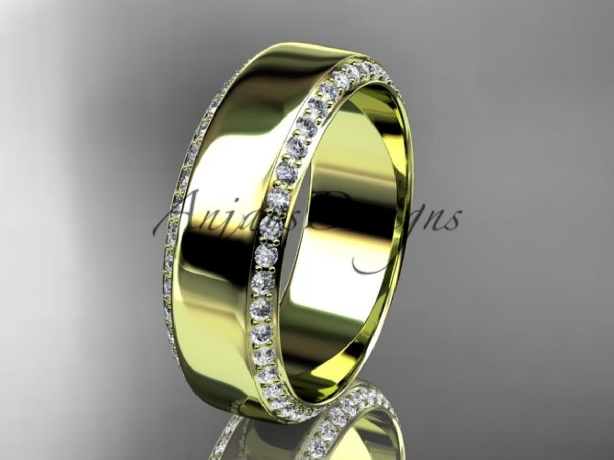 Inner profile of the 14K white gold diamond band