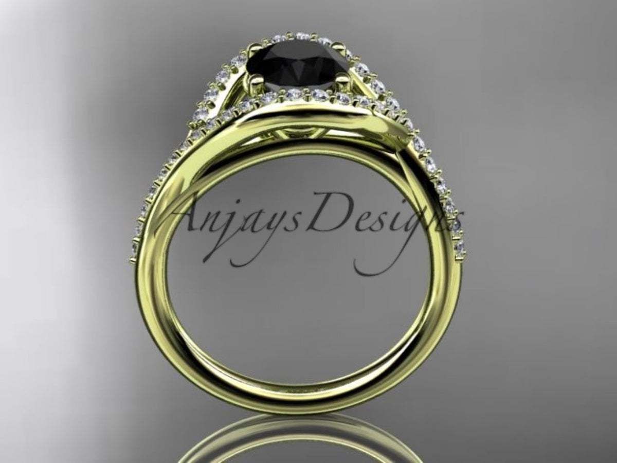 ADLR383 black diamond engagement ring product detail