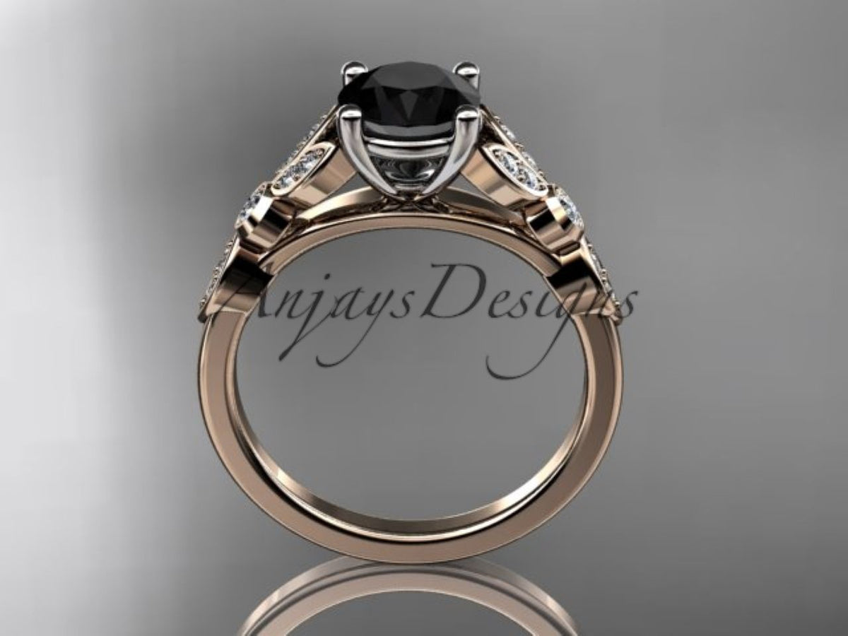 Side view of the ADLR387 rose gold engagement ring