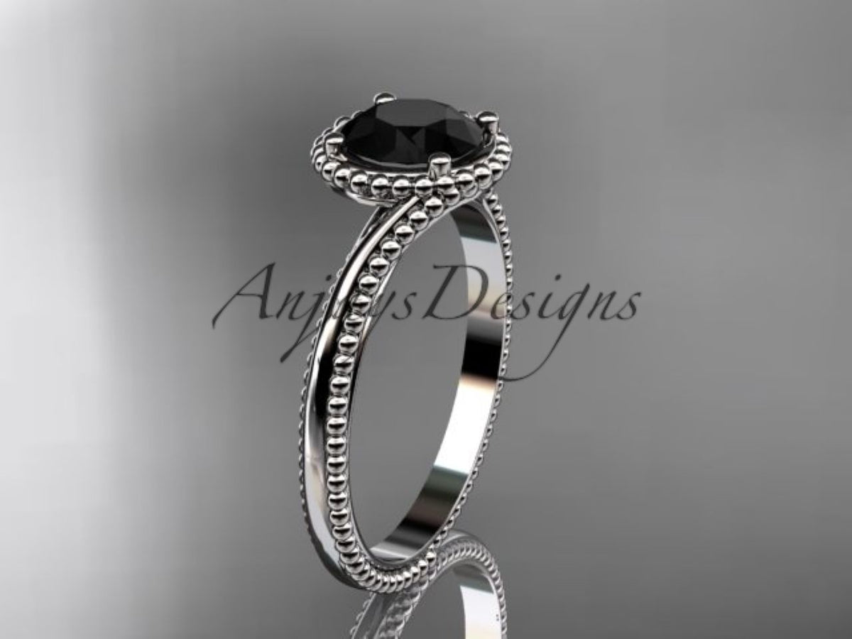 Slim rose gold band with textured beaded detailing