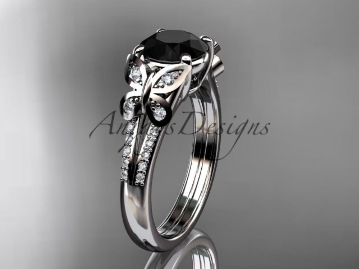 1.50-carat enhanced black diamond in a 14K yellow gold ring