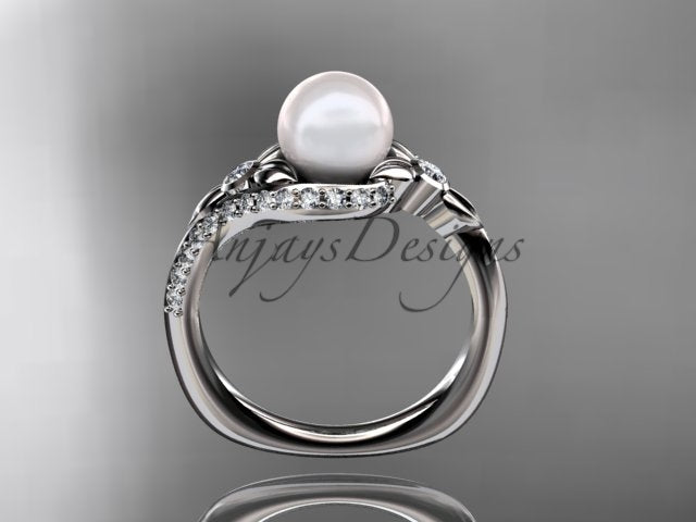 Side profile highlighting the polished white gold band and structural setting height
