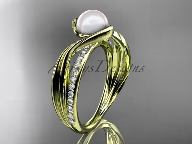 Three-quarter studio angle showing warm rose gold luster and smooth pearl radiance