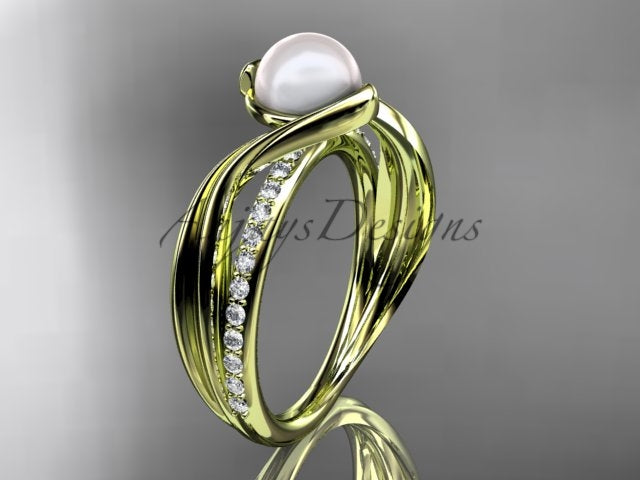 Three-quarter studio angle showing warm rose gold luster and smooth pearl radiance