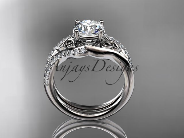Celtic Trinity Knot ring showing detailed side diamonds