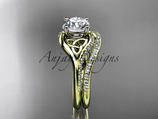 Celtic Trinity Knot engagement ring with round lab grown diamond