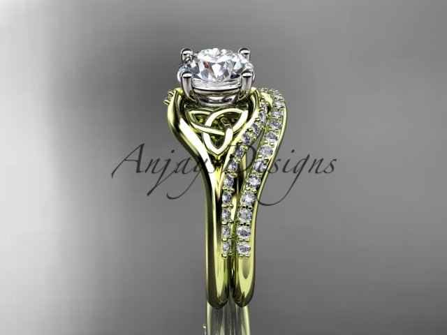 Celtic Trinity Knot Bridal Set – Engagement Ring & Diamond Band
