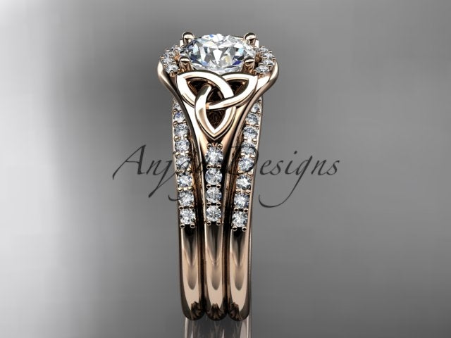 Celtic Trinity Knot engagement ring with diamond accents