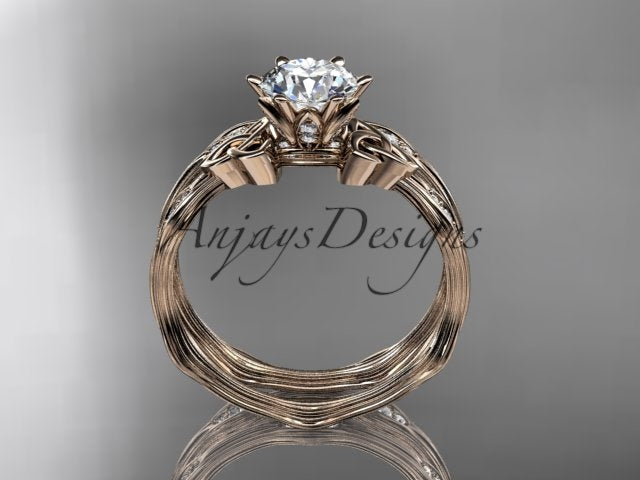 Celtic Trinity Knot ring showing detailed diamond accents
