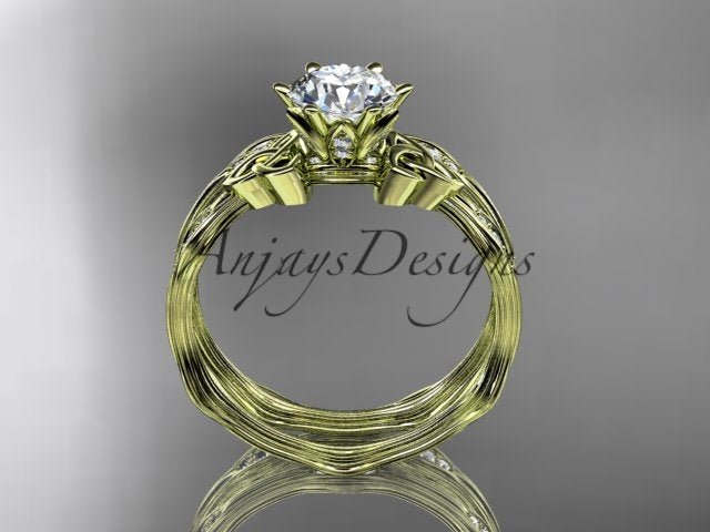 Celtic engagement ring and wedding band in gold