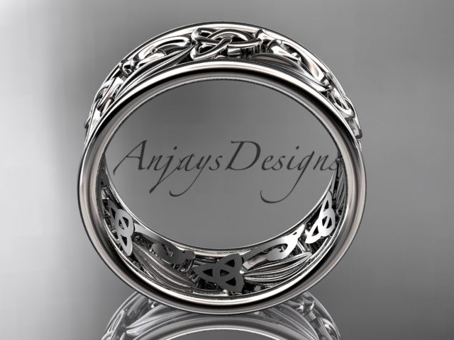 Men's Celtic wedding band close up