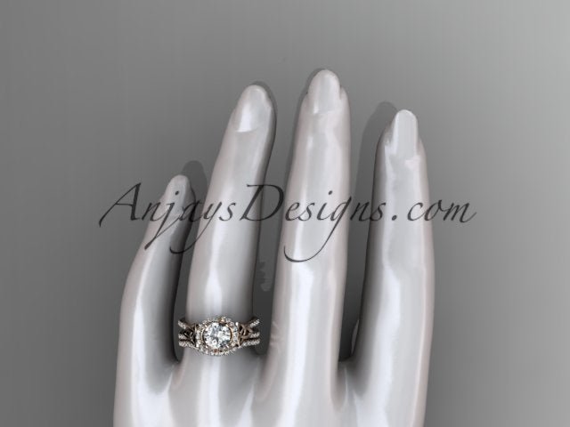 Celtic Trinity Knot ring profile showing raised diamond setting