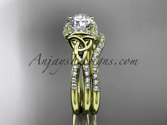 Celtic Trinity Knot diamond engagement ring in gold