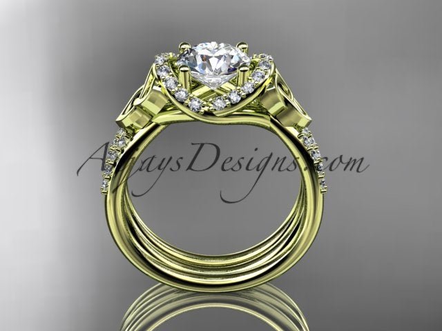 Celtic engagement ring with interwoven Trinity Knot design