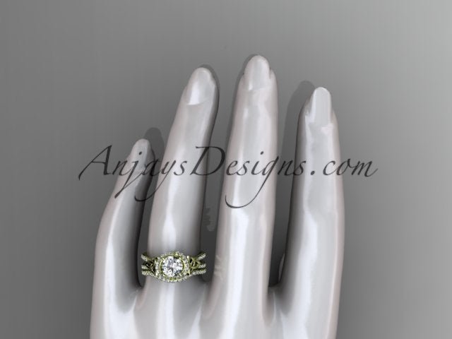 Celtic Trinity Knot engagement ring detail in 14K gold