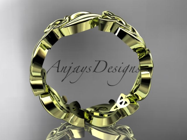 6.0mm width perspective of 14K rose gold diamond Celtic trinity band CT7191B
